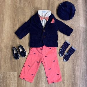 Janie and Jack Blazer, Cap & Outfit 6-12 months